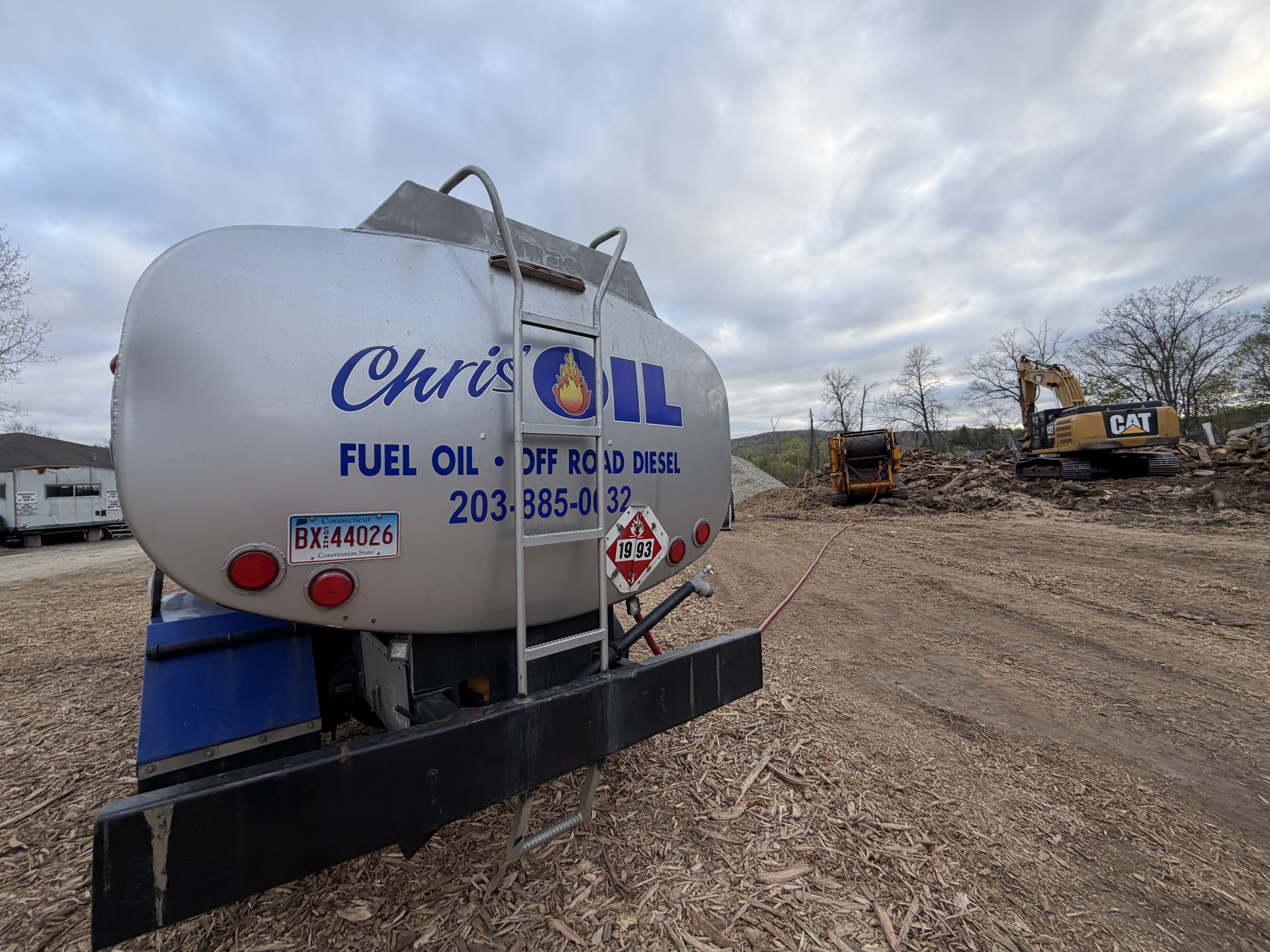 Chris' OIL delivery truck — back view